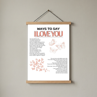 Ways to Say I Love You Wall Art Print — Multilingual Love Quote Poster