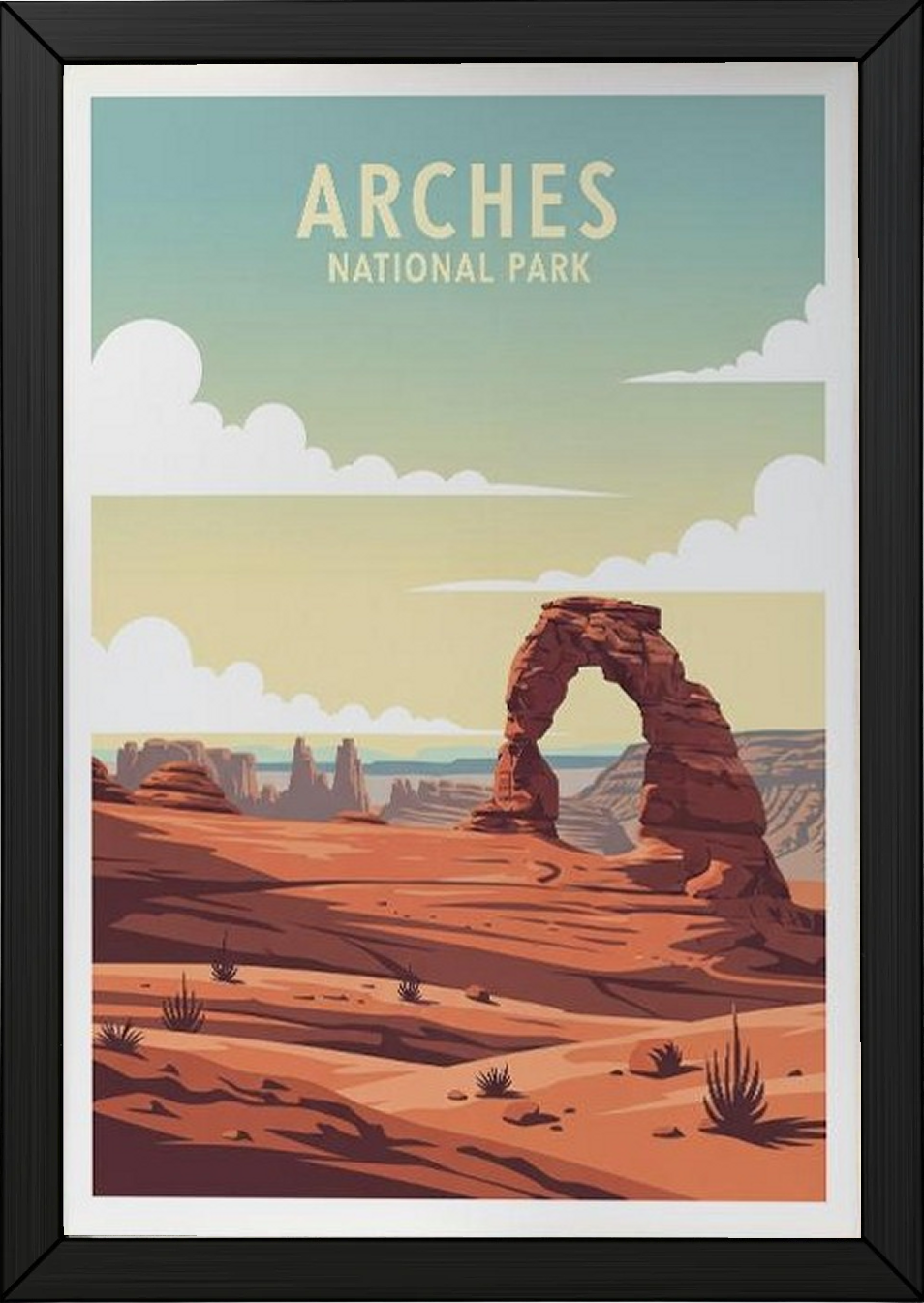 Arches National Park Poster — Vintage Delicate Arch Utah Desert Print