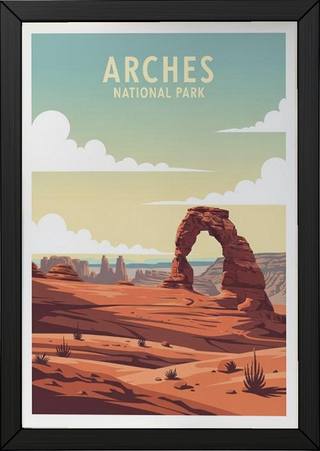 Arches National Park Poster — Vintage Delicate Arch Utah Desert Print