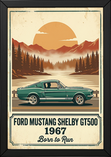 Ford Mustang Shelby GT500 1967 Forest Green Edition — Vintage Muscle Lake Print