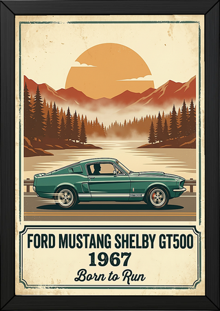 Ford Mustang Shelby GT500 1967 Forest Green Edition — Vintage Muscle Lake Print