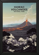 Hawaii Volcanoes National Park Poster — Vintage Kilauea Lava Tropical Print