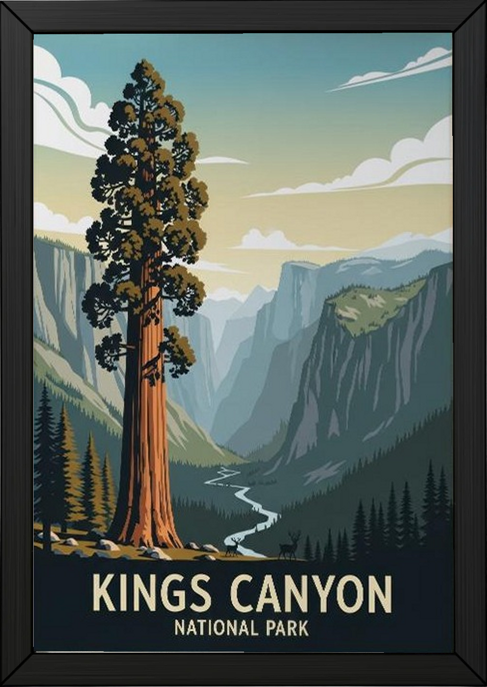 Kings Canyon National Park Poster — Vintage California Giant Sequoia Print