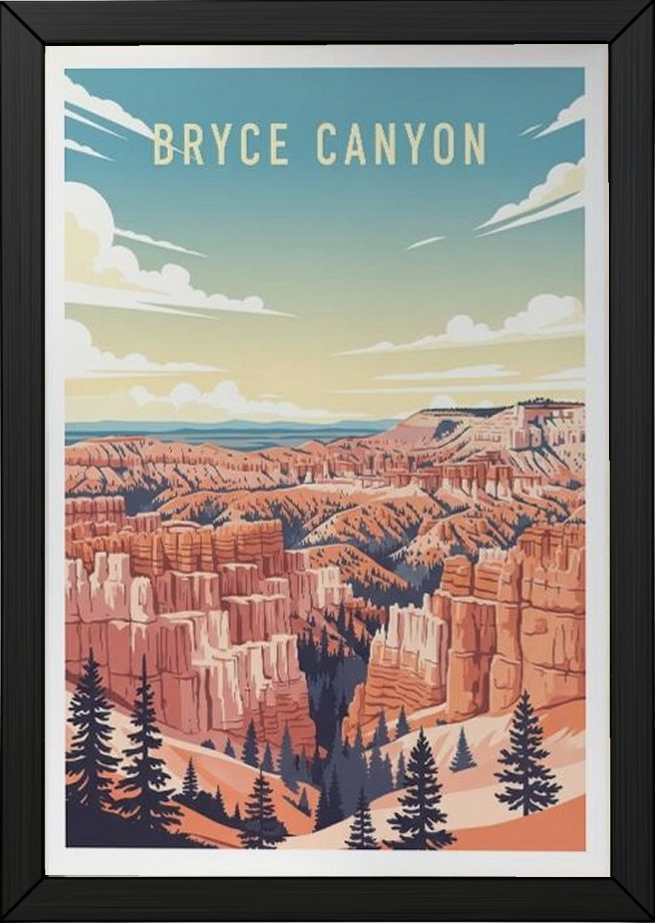 Bryce Canyon National Park Poster — Vintage Utah Hoodoo Sunrise Print