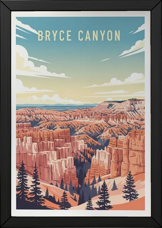 Bryce Canyon National Park Poster — Vintage Utah Hoodoo Sunrise Print