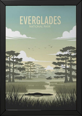 Everglades National Park Poster — Vintage Florida Alligator Cypress Print