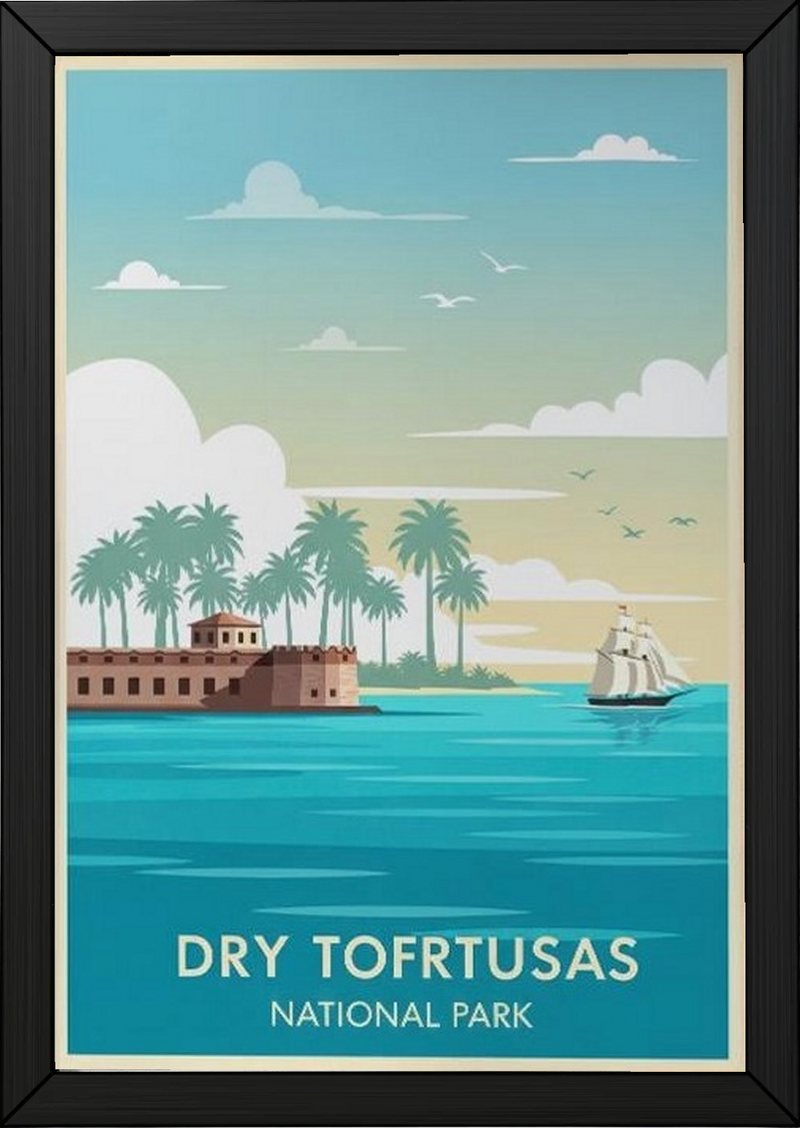 Dry Tortugas National Park Poster — Vintage Fort Jefferson Florida Print