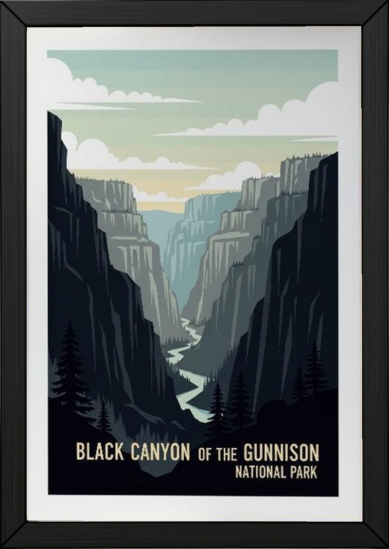 Black Canyon of the Gunnison Poster — Vintage Colorado Steep Cliff Print