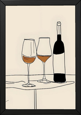 Minimalist Wine Line Art Print – Modern Kitchen & Bar Cart Poster