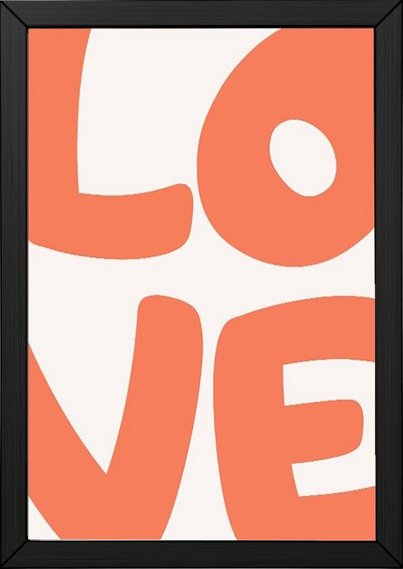 LOVE Poster — Bold Minimalist Typography Orange Wall Art Print