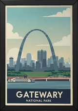 Gateway Arch National Park Poster — Vintage St. Louis Mississippi River Print