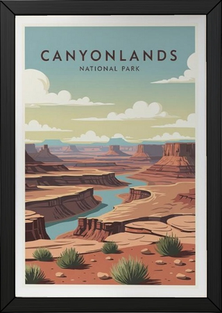 Canyonlands National Park Poster — Vintage Utah Mesa River Print