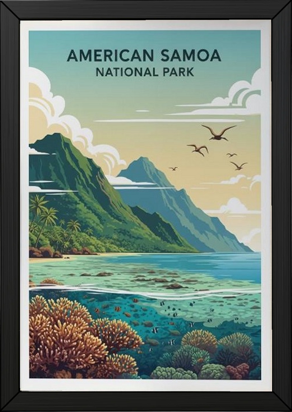 American Samoa National Park Poster — Vintage Pacific Island Travel Print