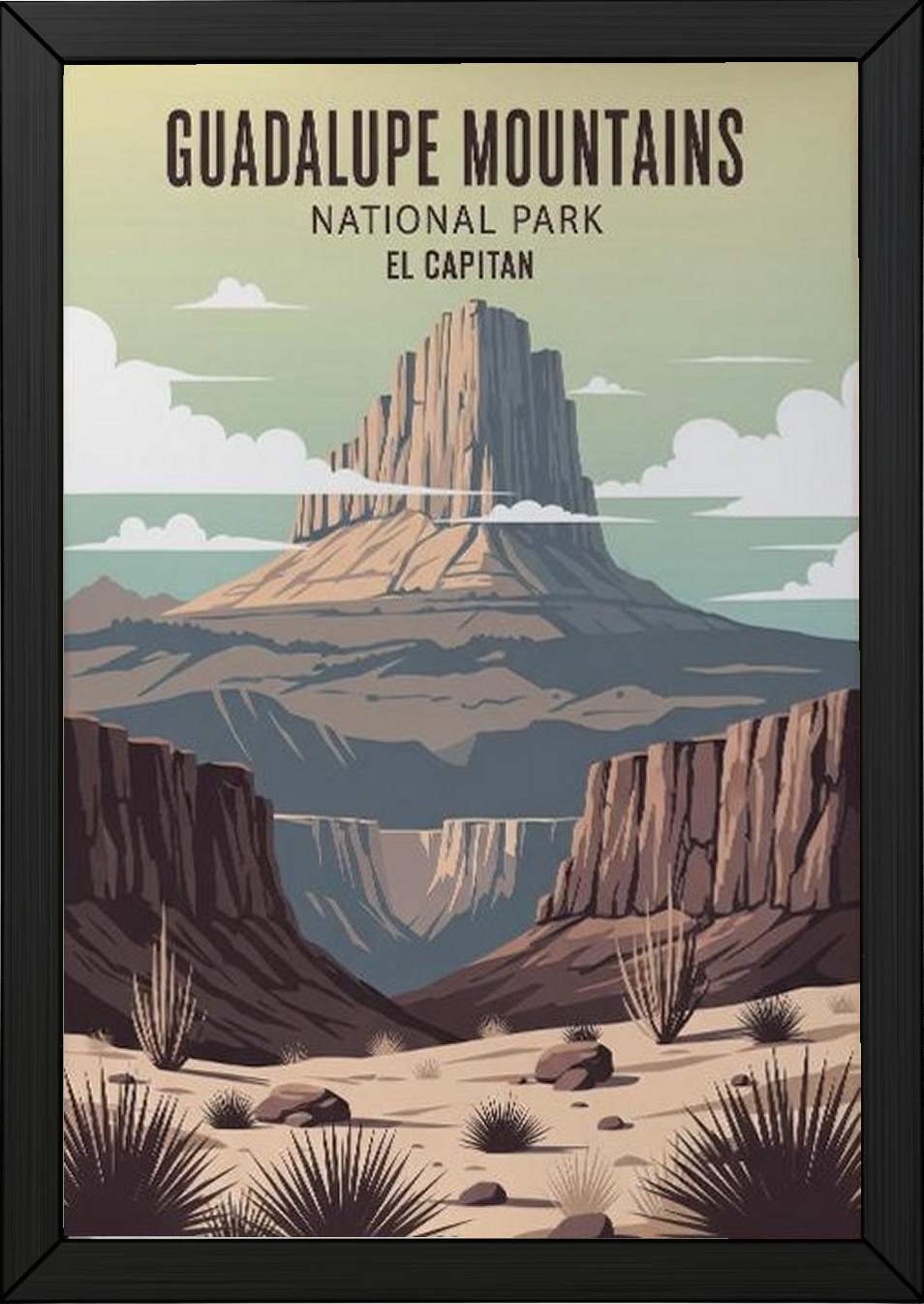 Guadalupe Mountains National Park Poster — Vintage El Capitan Texas Print