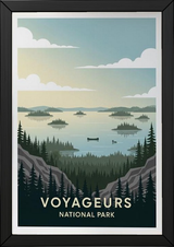 Voyageurs National Park Poster — Vintage Minnesota Canoe Lake Print