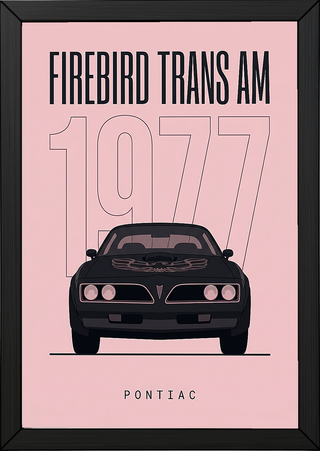 Pontiac Firebird Trans Am 1977 Minimalist Poster — Blush Pink Muscle Line Art
