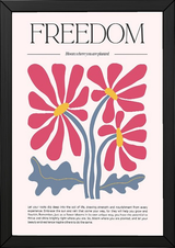 Freedom Bloom Where You Are Planted Floral Poster - Pink Daisy Wall Art Print
