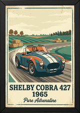 Shelby Cobra 427 1965 Poster — Vintage Race Track Roadster Print