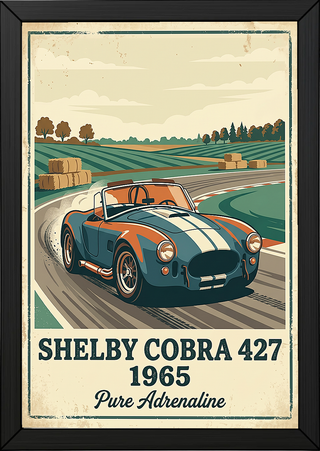 Shelby Cobra 427 1965 Poster — Vintage Race Track Roadster Print