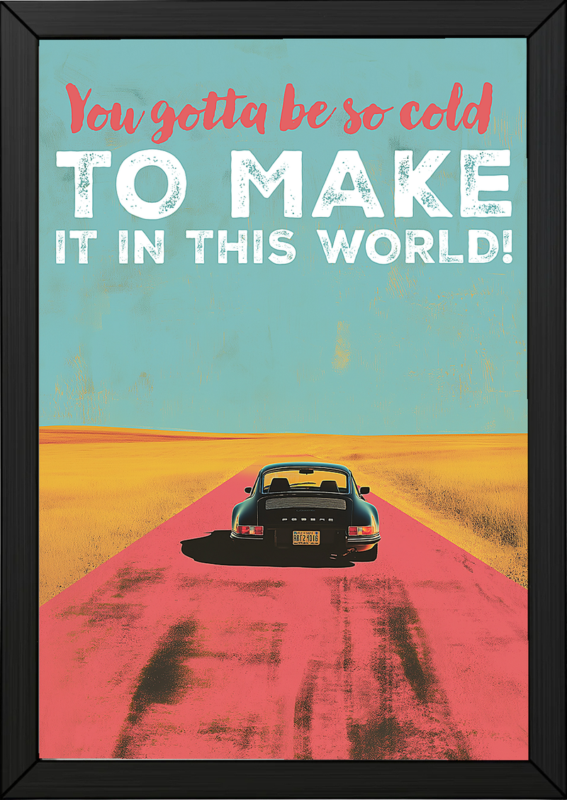 Porsche Wall Decor — Retro Travel Quote Cold To Make It Print