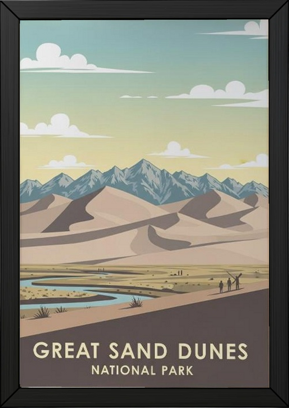 Great Sand Dunes National Park Poster — Vintage Colorado Dune Field Print