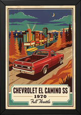 Chevrolet El Camino SS 1970 Poster — Vintage Muscle Truck Cinema Marquee Print