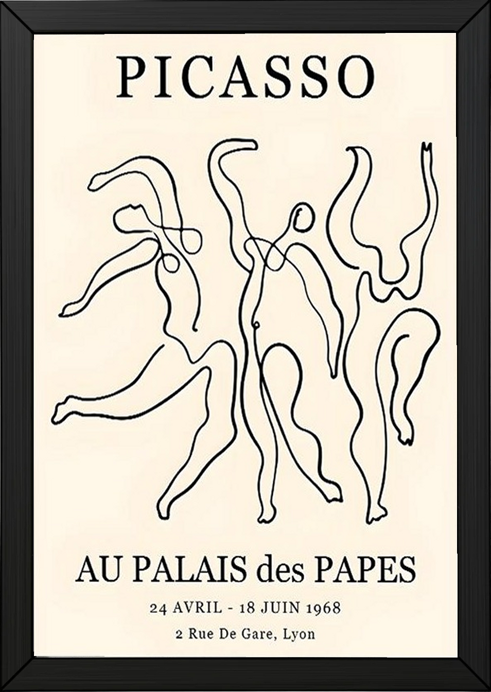Picasso Au Palais des Papes 1968 Exhibition Poster Vintage Line Art Print