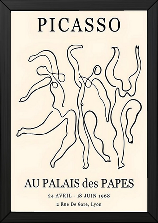 Picasso Au Palais des Papes 1968 Exhibition Poster Vintage Line Art Print