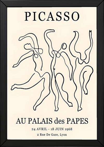 Picasso Au Palais des Papes 1968 Exhibition Poster Vintage Line Art Print