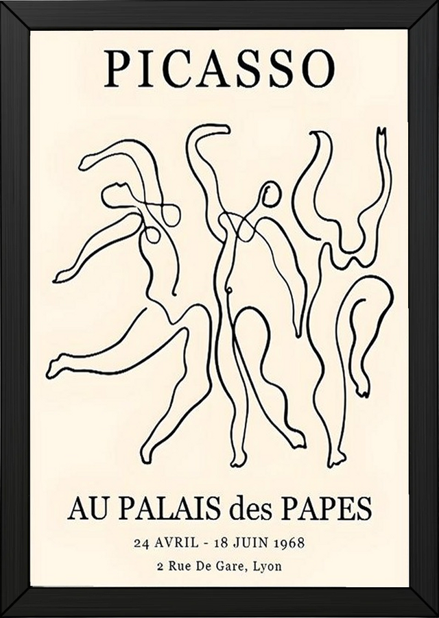 Picasso Au Palais des Papes 1968 Exhibition Poster Vintage Line Art Print