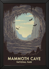 Mammoth Cave National Park Poster — Vintage Kentucky Cave Bat Print