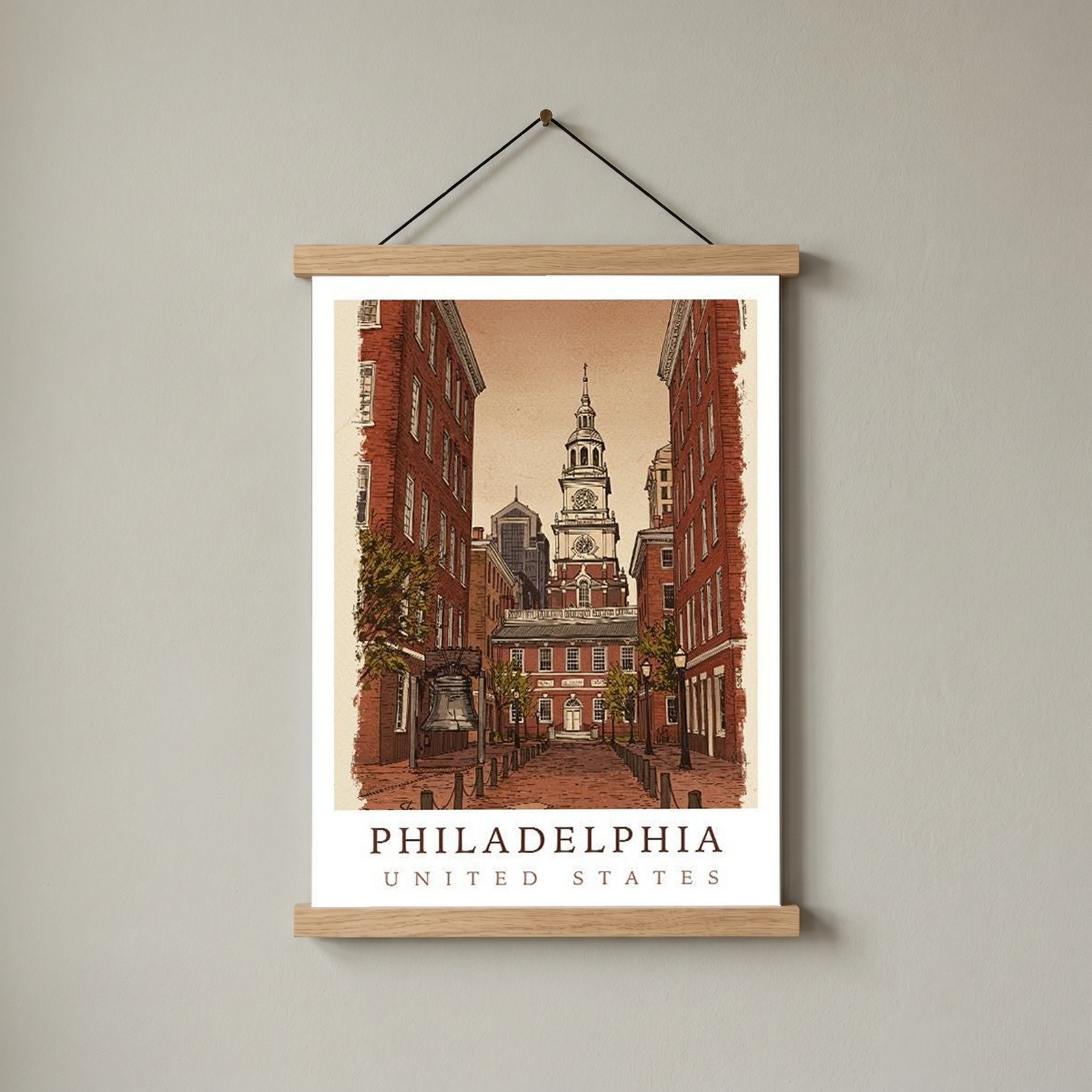 Philadelphia USA — Independence Hall Historic Wall Art Print
