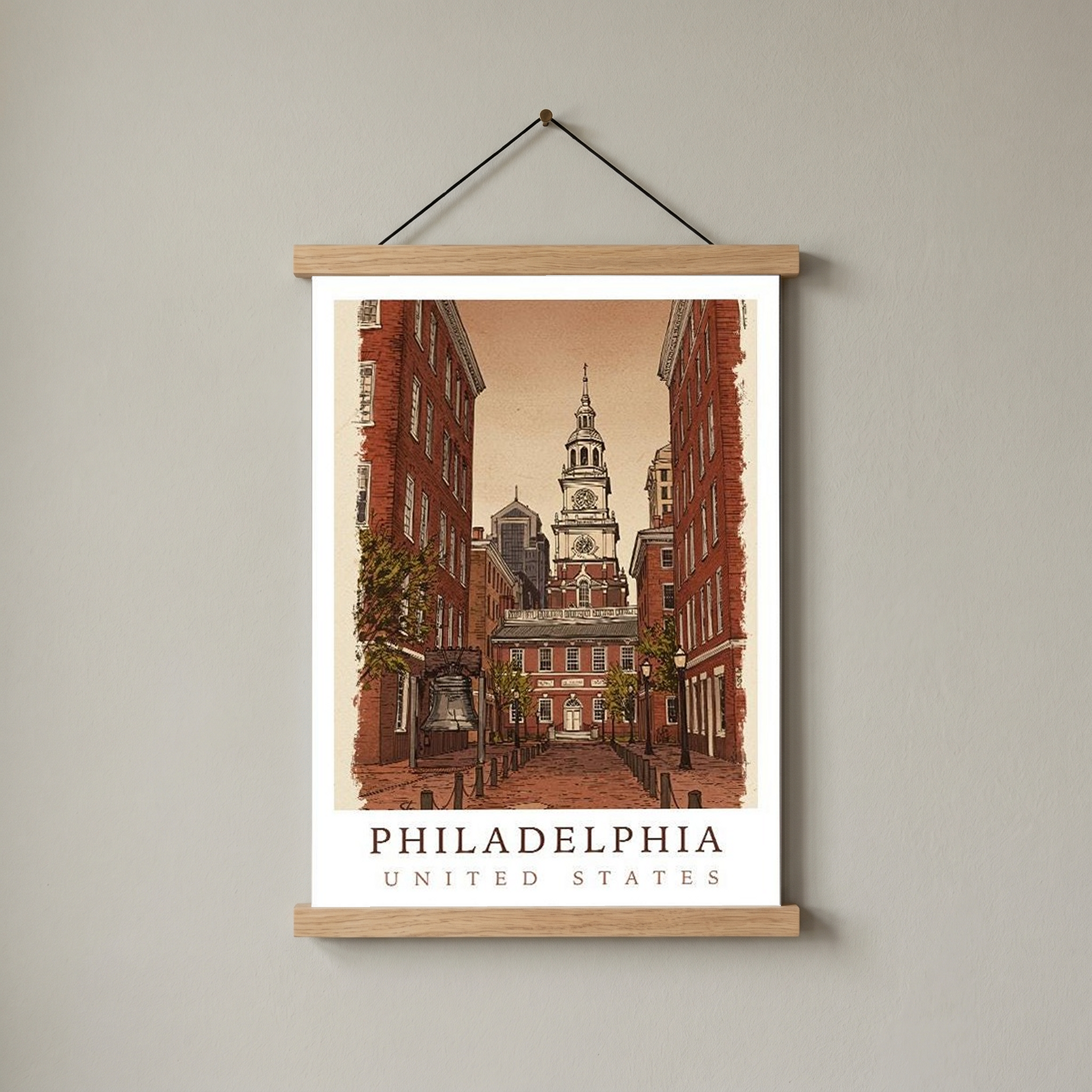 Philadelphia USA — Independence Hall Historic Wall Art Print