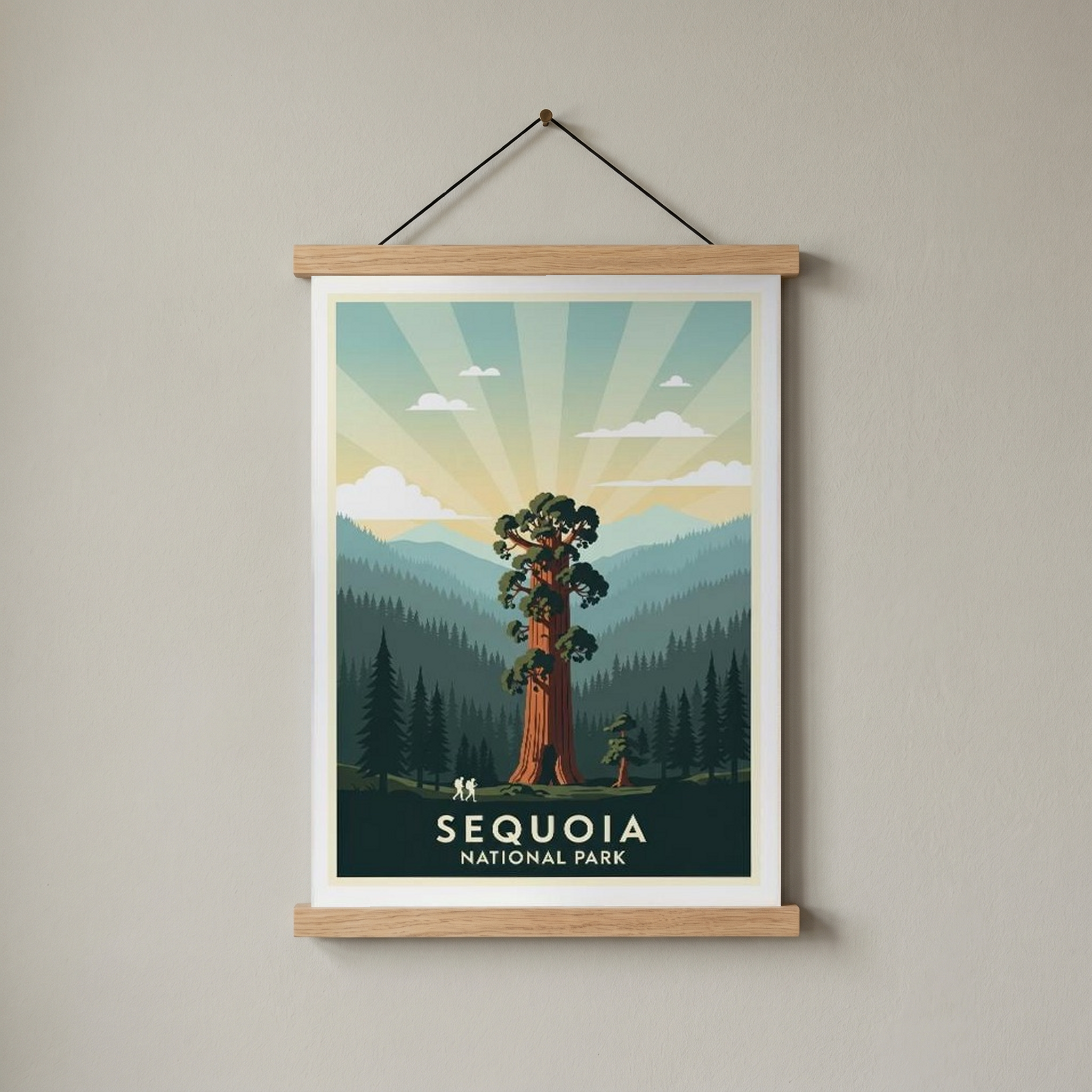 Sequoia National Park Poster — Vintage California General Sherman Tree Print