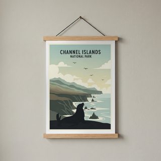 Channel Islands National Park Poster — Vintage California Sea Lion Coast Print