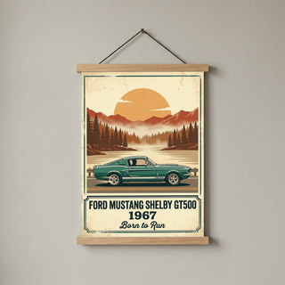 Ford Mustang Shelby GT500 1967 Forest Green Edition — Vintage Muscle Lake Print