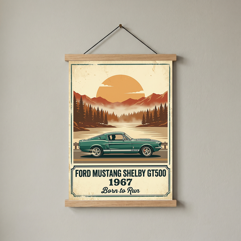 Ford Mustang Shelby GT500 1967 Forest Green Edition — Vintage Muscle Lake Print