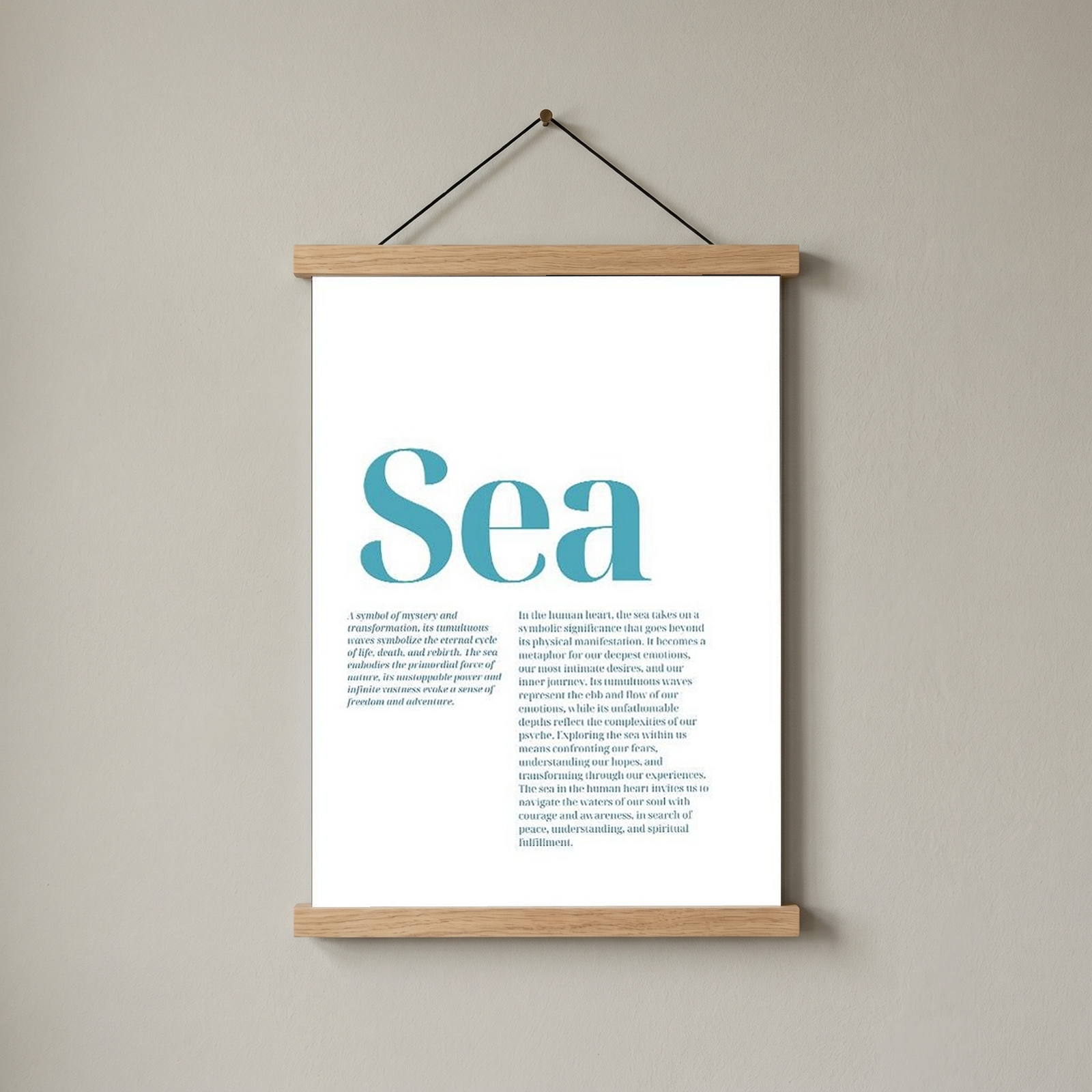 Sea Typography Poster — Ocean Meditation Quote Wall Art