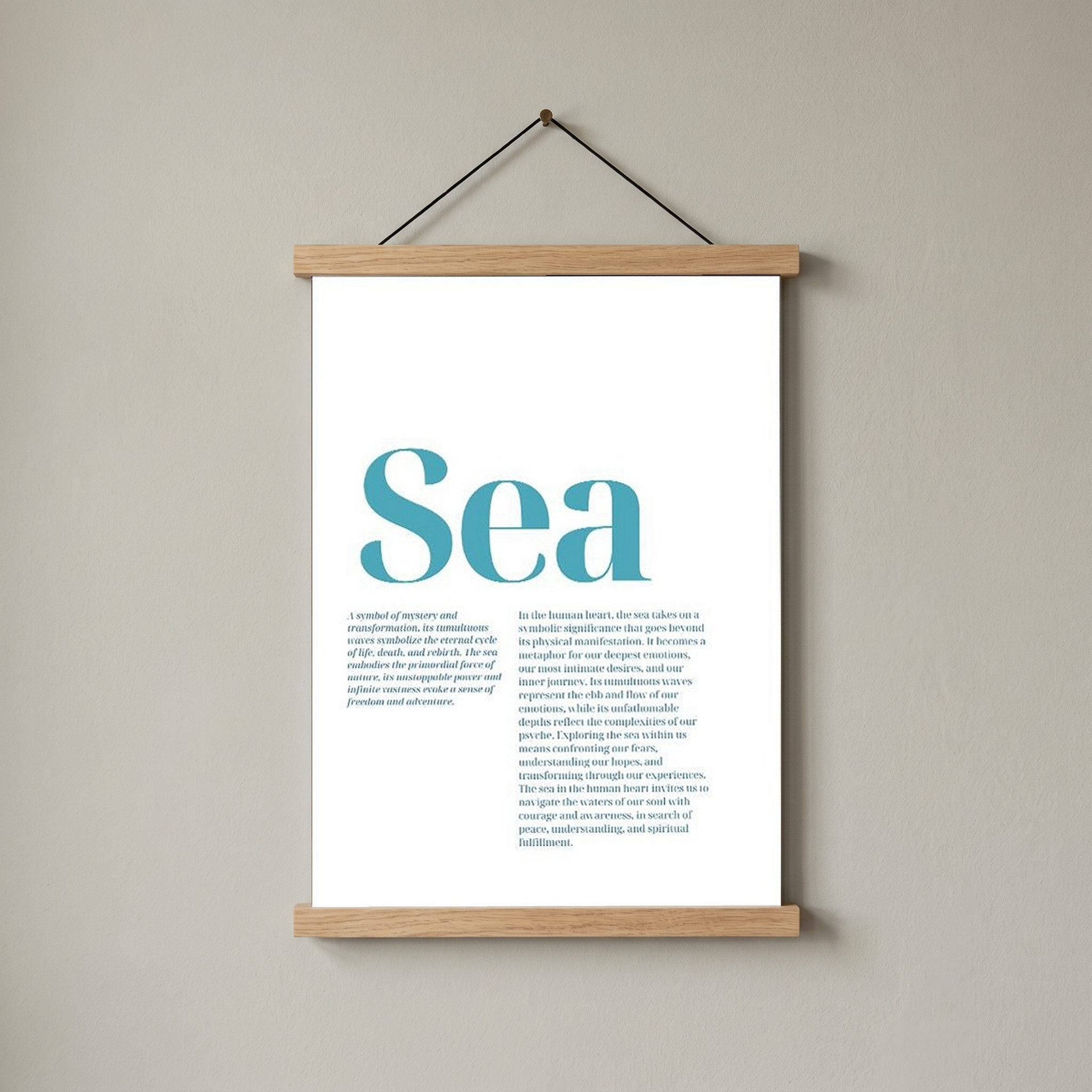Sea Typography Poster — Ocean Meditation Quote Wall Art
