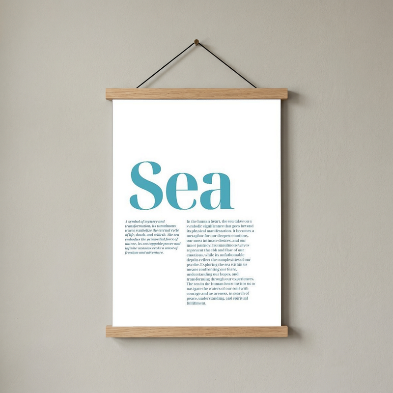Sea Typography Poster — Ocean Meditation Quote Wall Art