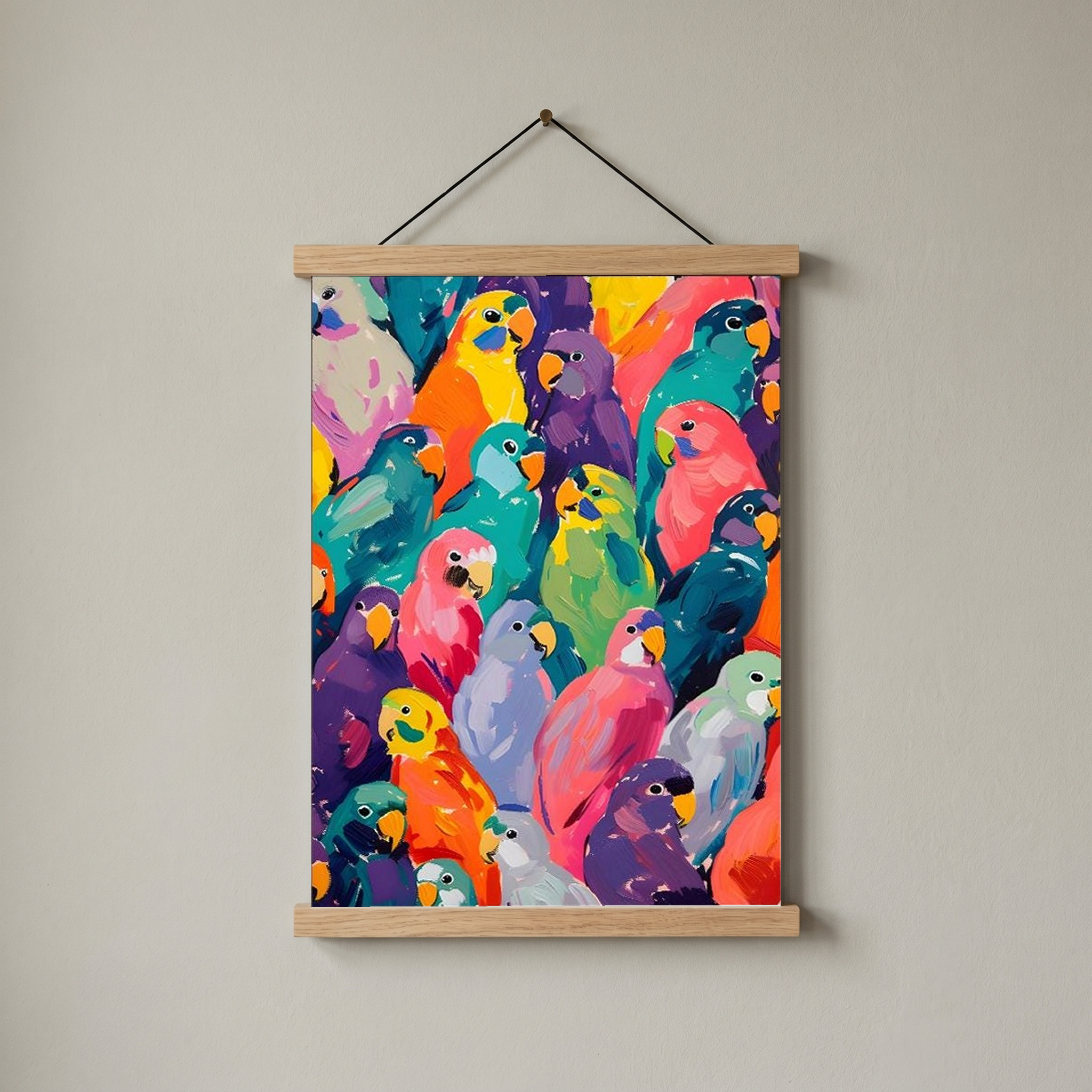 Pop Art Parrot Print — Vibrant Tropical Bird Wall Decor Poster