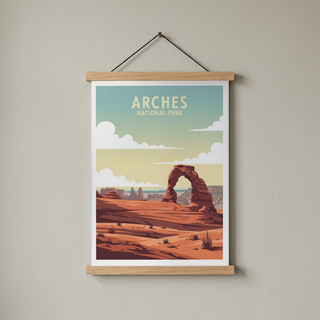 Arches National Park Poster — Vintage Delicate Arch Utah Desert Print