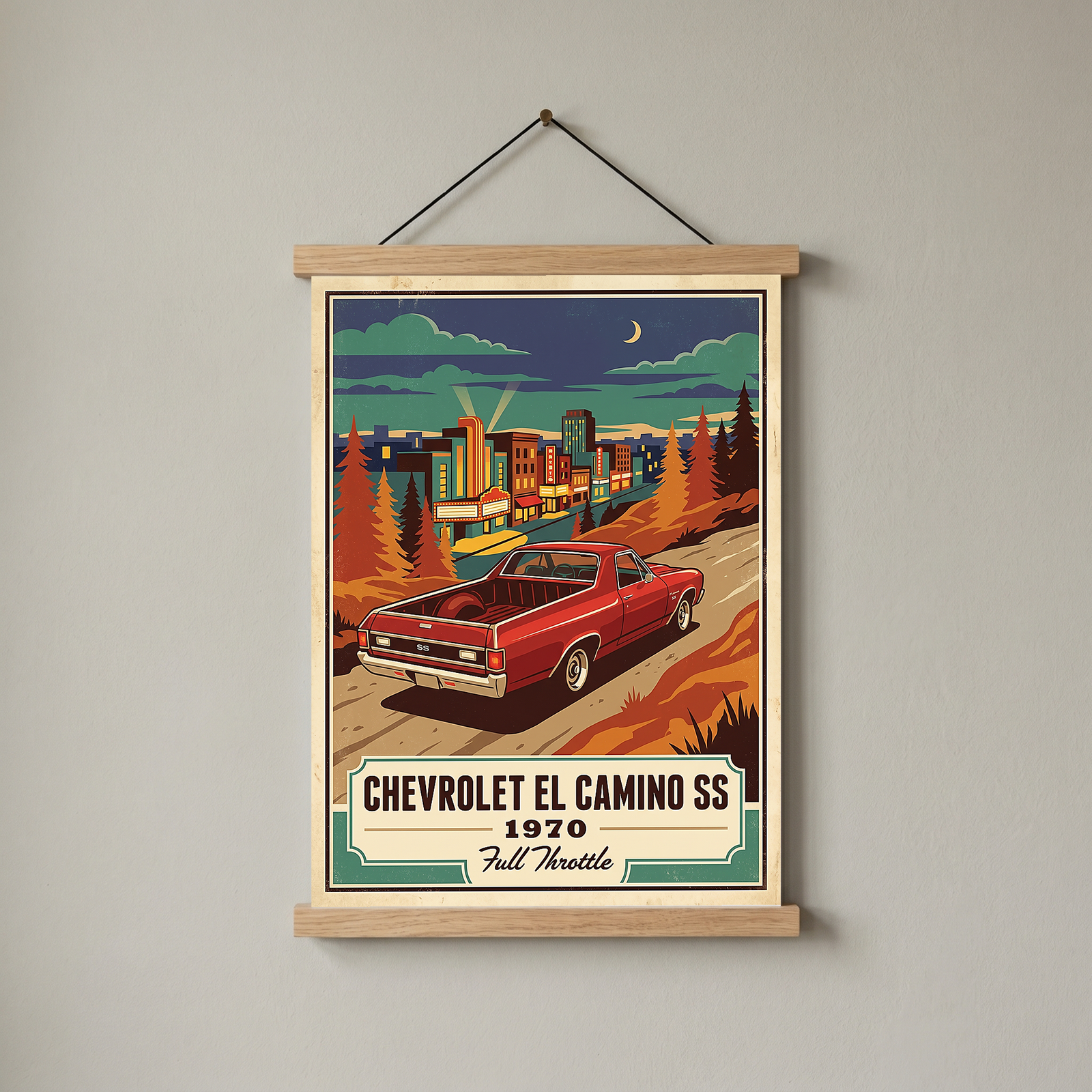 Chevrolet El Camino SS 1970 Poster — Vintage Muscle Truck Cinema Marquee Print