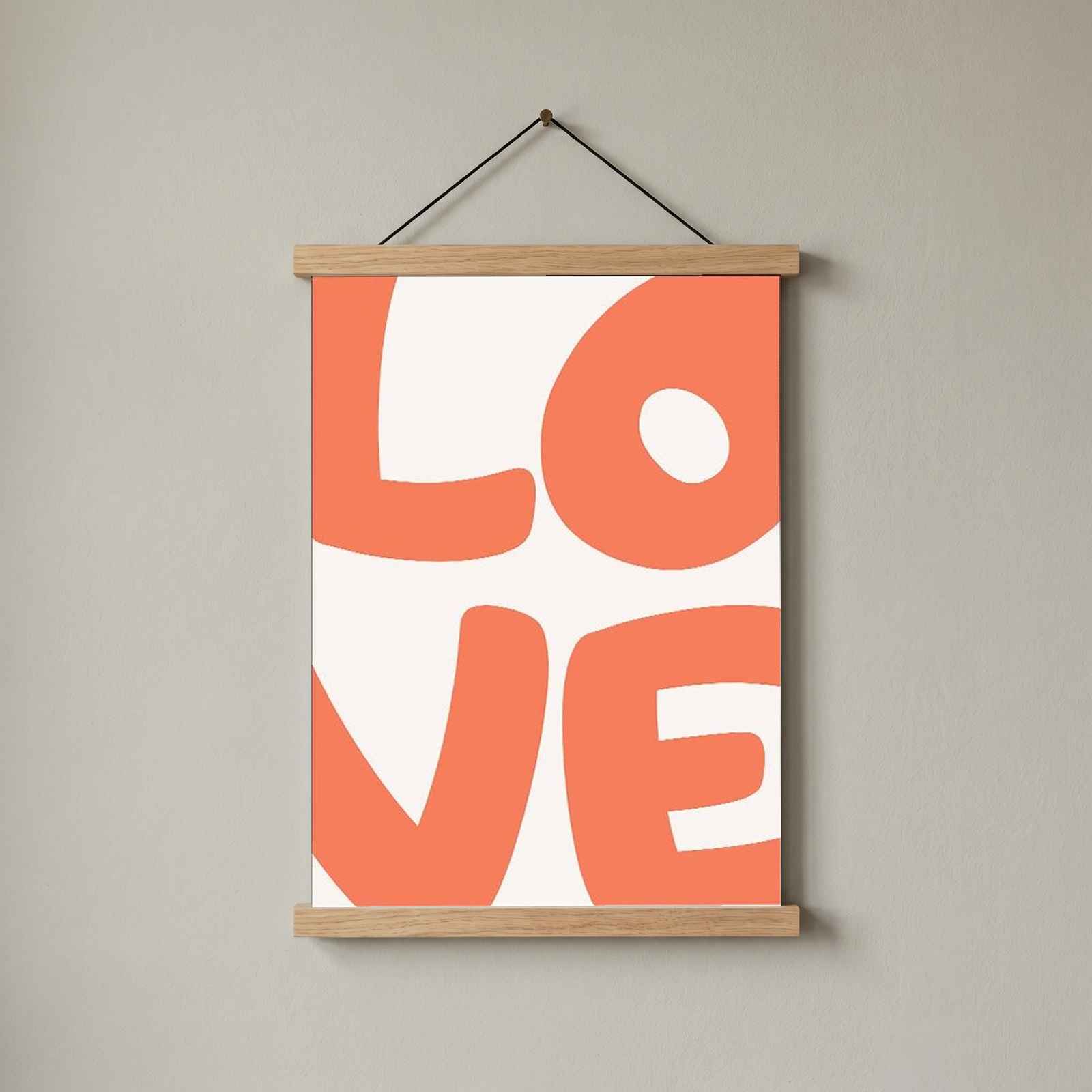 LOVE Poster — Bold Minimalist Typography Orange Wall Art Print