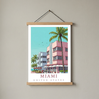 Miami Florida — Art Deco Ocean Drive Wall Art Print