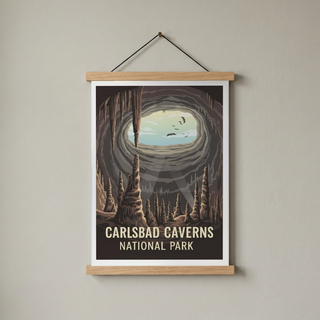 Carlsbad Caverns National Park Poster — Vintage New Mexico Bat Cave Print