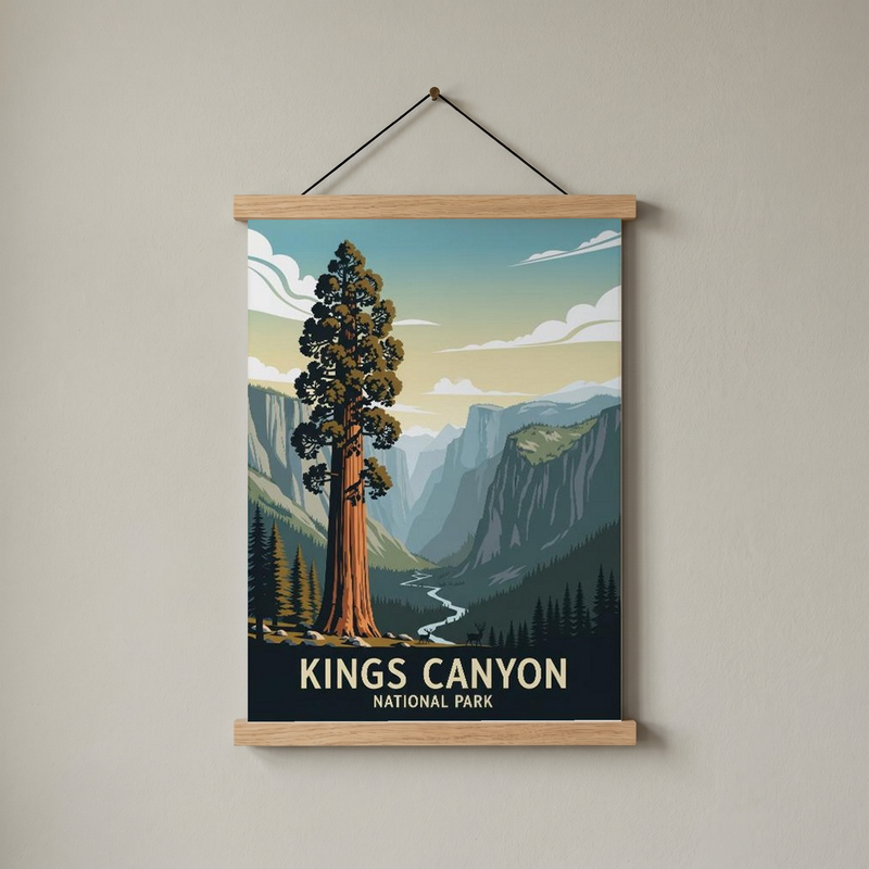 Kings Canyon National Park Poster — Vintage California Giant Sequoia Print