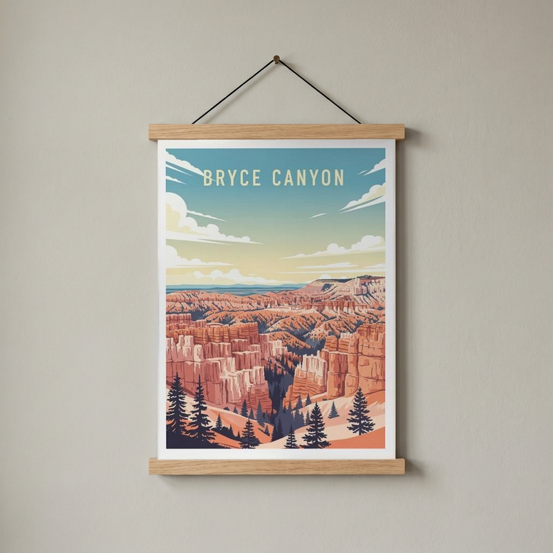 Bryce Canyon National Park Poster — Vintage Utah Hoodoo Sunrise Print