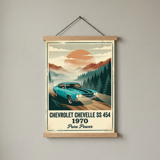 Chevrolet Chevelle SS 454 1970 V6 Aqua Edition — Vintage Muscle Misty Mountain Print