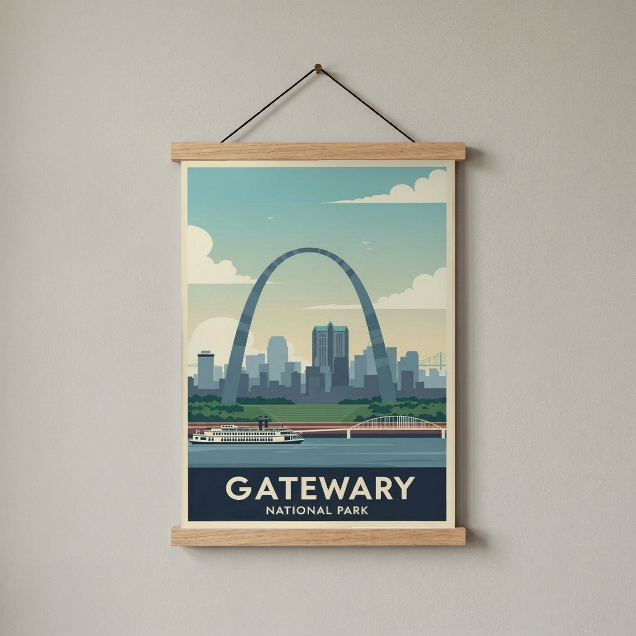 Gateway Arch National Park Poster — Vintage St. Louis Mississippi River Print